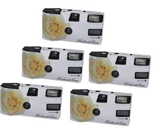 Hochzeitskamera 'Weiße Rose' - 5er Pack...