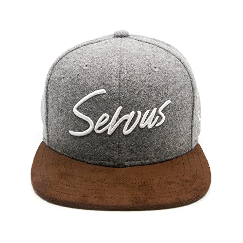 Du Hirsch Bayerisches Snapback Cap Servus Hellgrau...