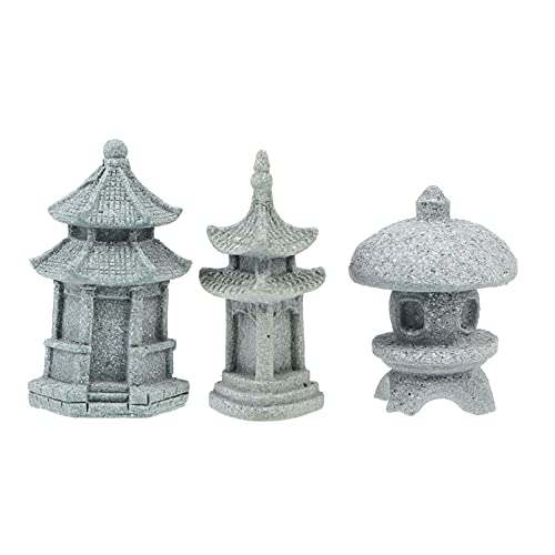 UPKOCH 3 Stücke Japanische Steinlaternen Mini...