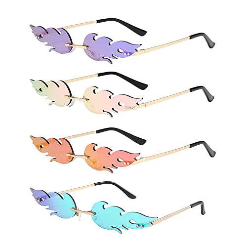 Swetup Flammen Sonnenbrille, 4 Stück Flammen...