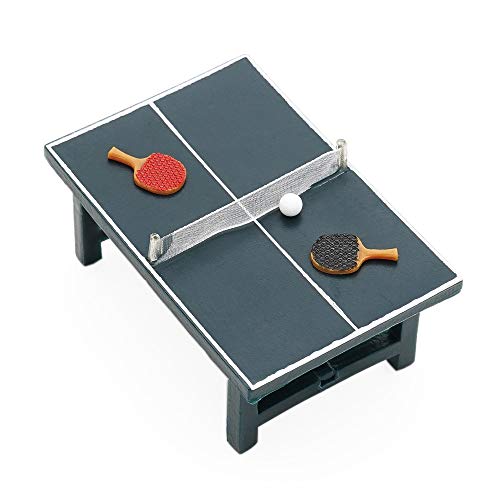 Odoria 1/24 Miniatur Tischtennis-Set, TT-Tisch + 2...