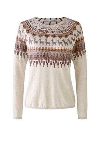 Oui Damen Strickpullover im Norweger-Look schmal...