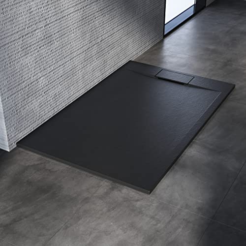 SONNI Duschwanne 120x90 Schwarz 32mm Flach...