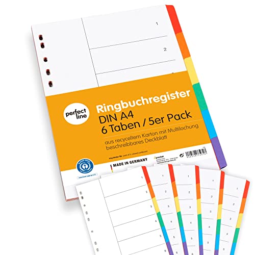 perfect line • Ordner-Register DIN-A4, 6-teilig,...