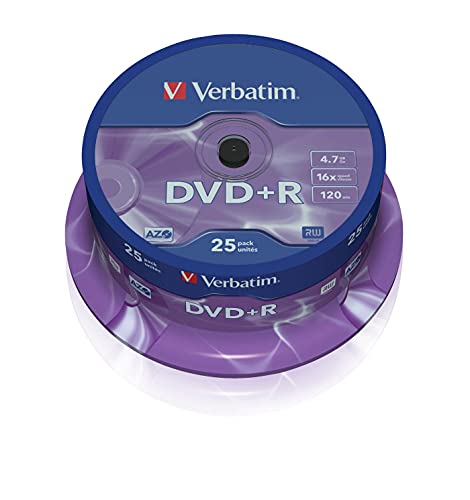 Verbatim DVD-Rohlinge DVD+R 4,7GB/16x auf Spindel...