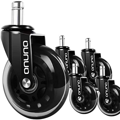 OUNUO Bürostuhl Rollen, Hartbodenrollen 11mm x 22...