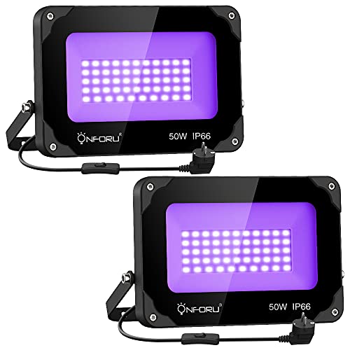 Onforu 2er 50W LED UV Strahler, Schwarzlicht...