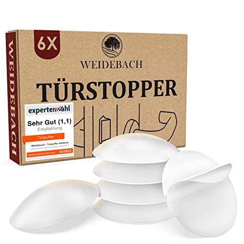 WEIDEBACH® 6x dezente Türstopper Wand, weiße...
