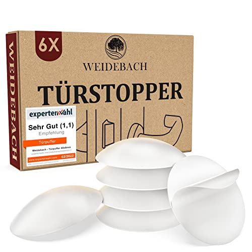 WEIDEBACH® 6x dezente Türstopper Wand, weiße...