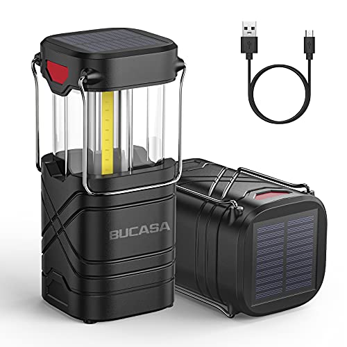 BUCASA LED Campinglampe Solar, 2 Stück Faltbare...