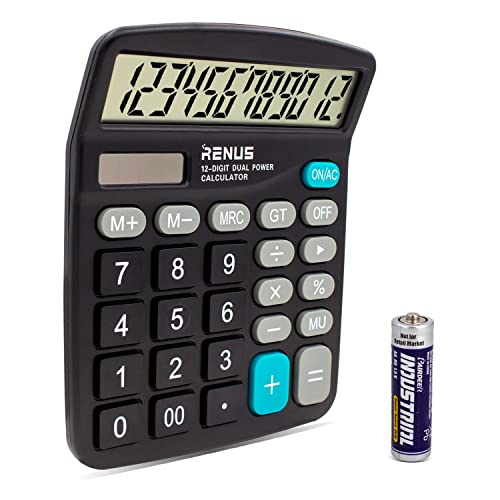 RENUS Standard Taschenrechner 12-stelliger...