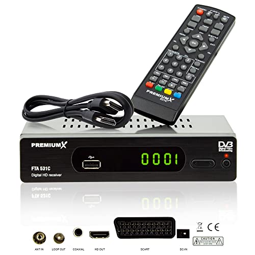 PremiumX Kabelreceiver DVB-C FTA 531C Digital...