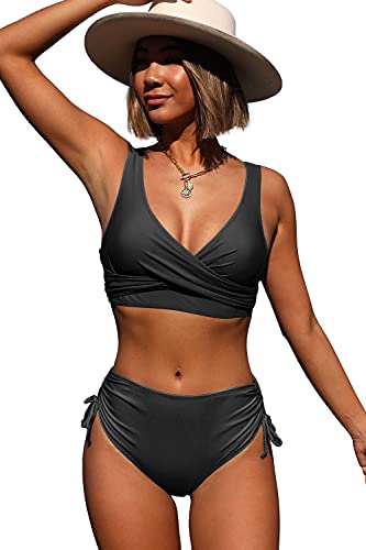 Beachsissi Damen Hoch taillierte Badeanzüge Criss...