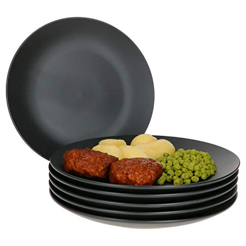 MamboCat Nagano 6x Speise-Teller schwarz I...