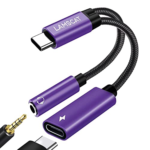 LAMSCAT USB C Kopfhörer Adapter und Laden, 2 in 1...