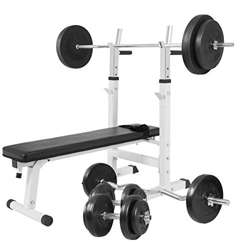 GORILLA SPORTS® Hantelbank - mit Ablage und...