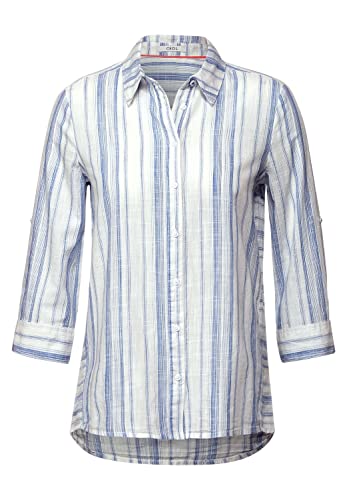 Cecil Damen B343382 Gestreifte Hemdbluse, Vanilla...