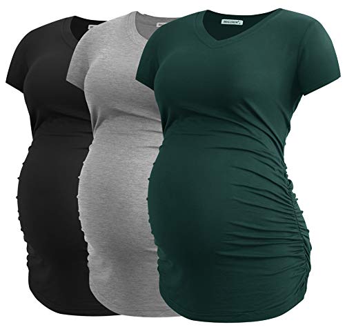 Smallshow Damen Umstandstop V Hals Schwangerschaft...