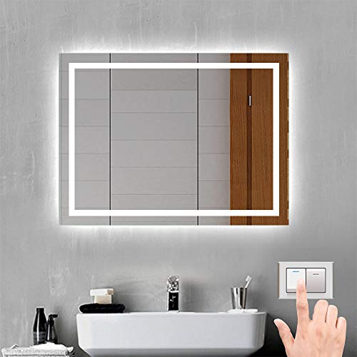 Xinyang LED Badspiegel Badezimmerspiegel 80x60 mit...