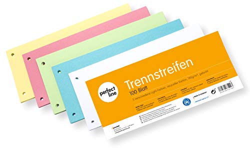 perfect line 100 Stück Papier-Trennstreifen bunt,...