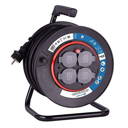 Electraline 49125 Kabeltrommel H05VV-F 3G1,5 25 m...