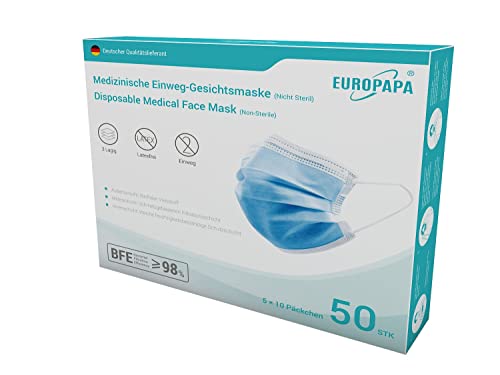 EUROPAPA 50x medizinische OP Maske 3-lagig...