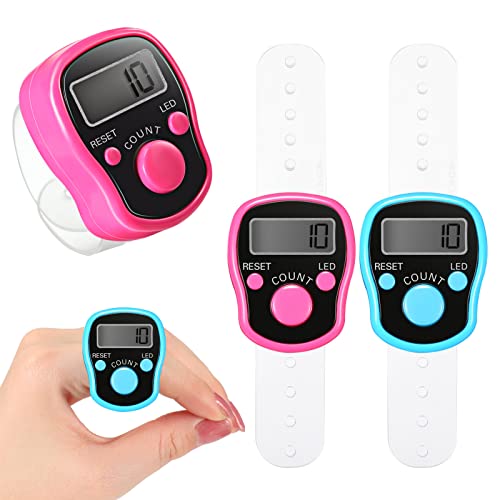 2 Stück Digitale Fingerzähler mit LED Licht Hand...