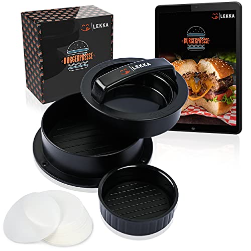 LEKKA Burgerpresse 3 in 1 Burger Pattie Presse mit...