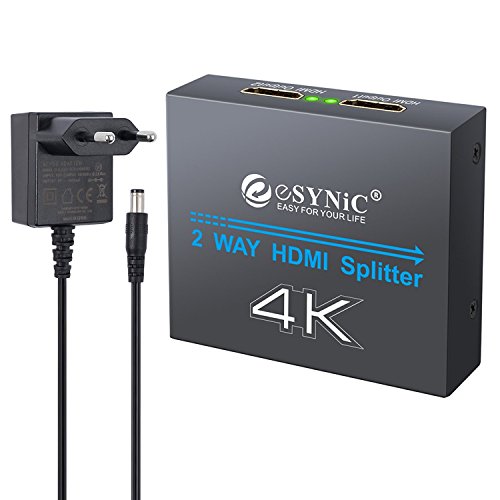 eSynic 4K HDMi Splitter 1X2 Ultra HD 2160P 4K x 2K...