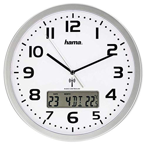 Hama Funk-Wanduhr digital (große Funkuhr mit...