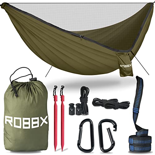 ROBBX® Hängematte Outdoor mit Moskitonetz für 2...