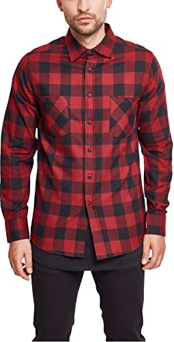 Urban Classics Herren Checked Flanell Shirt Hemd,...