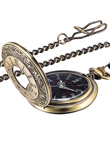 Vintage Taschenuhr Stahl Herrenuhr mit Kette Gold...