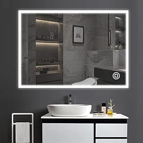 YOLEO Badspiegel mit Beleuchtung, Wandspiegel 80 *...