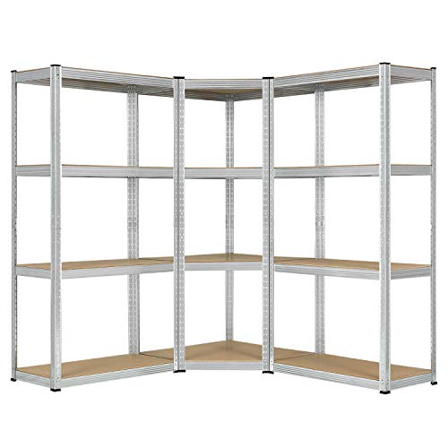 Juskys 3er Metall Regalsystem Easy | 1 Eckregal &...