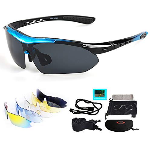 VILISUN Fahrradbrille Sportbrille UV-Schutz mit 5...