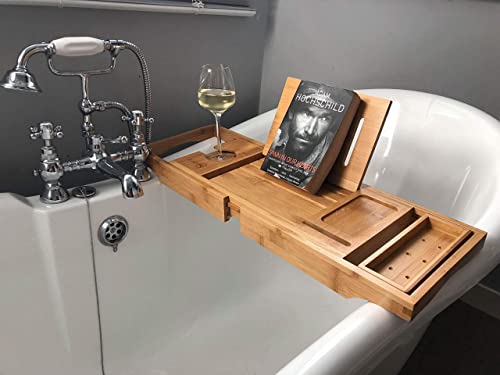 bathbü Luxus Badewannenablage aus 100% Bambus |...