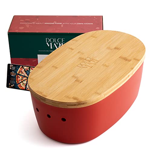 DOLCE MARE Bambus Brotbox - Hübscher Brotkasten -...