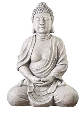 XXXL Großer Buddha 70 cm Steinoptik Garten Deko...