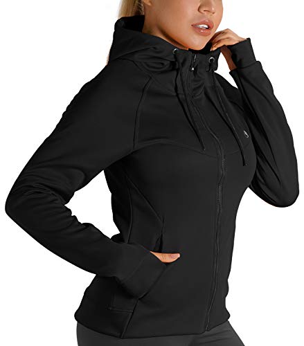 icyzone Damen Sportjacke Laufjacke voll Zip...