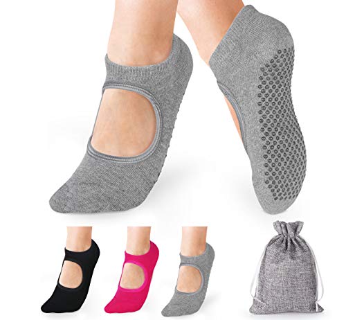 Anstore Yoga Socken rutschfeste für Damen, 3...