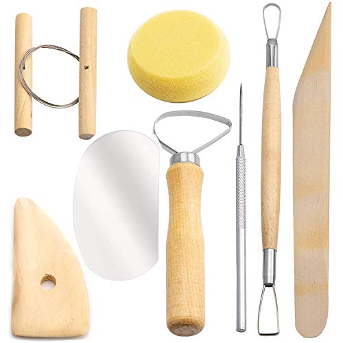 Malina 8 Stück Modellier-Werkzeug Set, Holz...