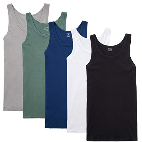 NUOZA Unterhemd Herren Tank Top 5er Pack Feinripp...