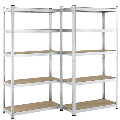 Juskys 2er-Set Lagerregal Basic 2X 180x90x40cm...