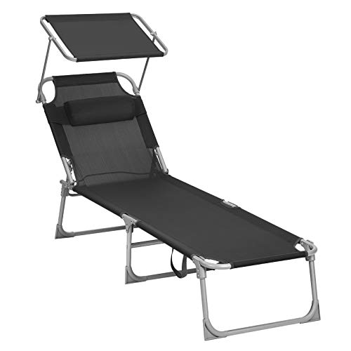 SONGMICS Sonnenliege, Liegestuhl, Gartenliege, mit...