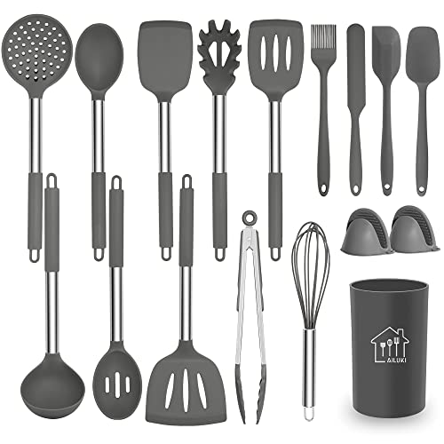 AILUKI Silikon Kochgeschirr Set, Küchengerät 17...