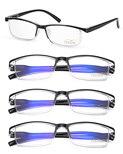 TERAISE 4-stücke Anti blaue Lesebrille, leichte,...