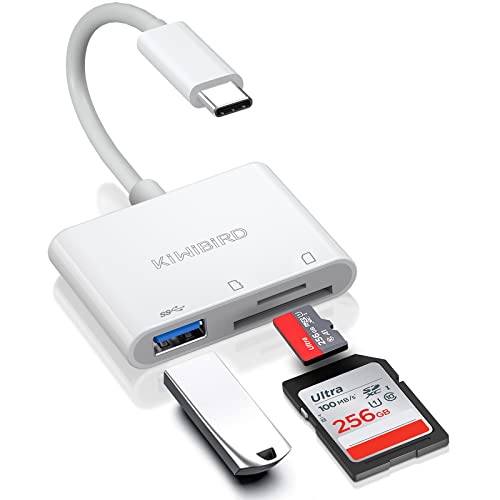 KiWiBiRD USB C SD Kartenleser, Micro SD auf Typ C...