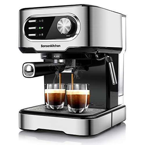 Bonsenkitchen Espressomaschine 15 Bar, für...
