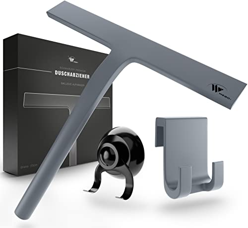 Duschabzieher Silikon mit Edelstahlkern (23 cm) -...